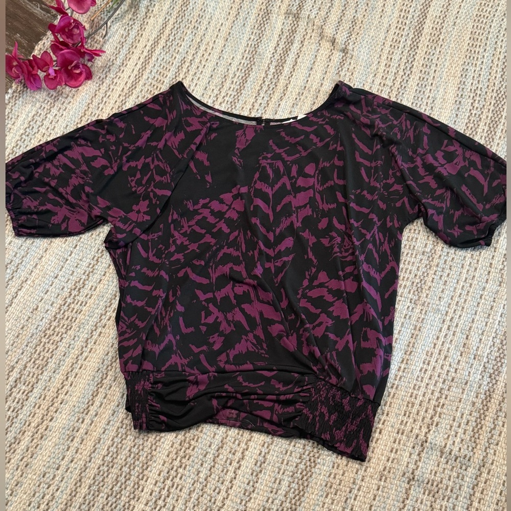 Roommates Modern Blouse design black violet Plus sizes Women Size 3X